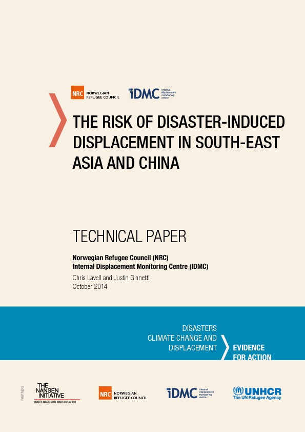 The risk of disaster-induced displacement in south-east Asia and China