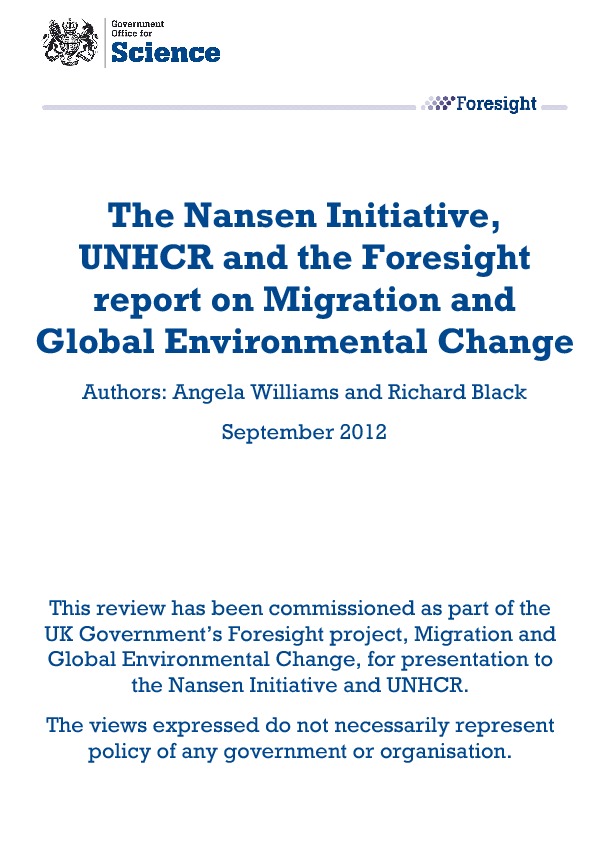 The Nansen Initiative, UNHCR and the Foresight