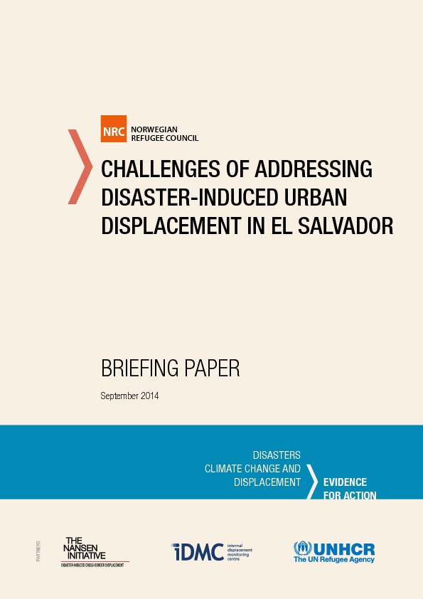 Challenges of addressing disaster-induced urban displacement in El Salvador