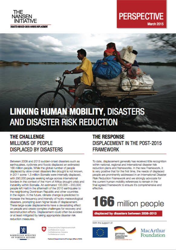 Linking human mobility, disasters and DRR