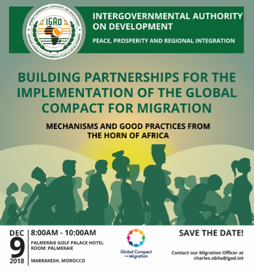 Side event: The role of international cooperation and partnerships in implementing the GCM – Mechanisms and best practices from the IGAD region