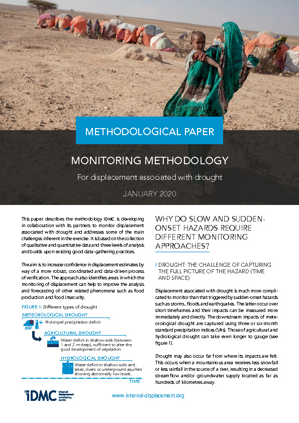 Monitoring methodology for displacement associated with drought