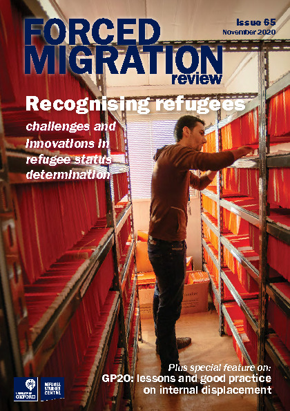 Forced Migration Review Special Feature on GP20: lessons and good practice on internal displacement