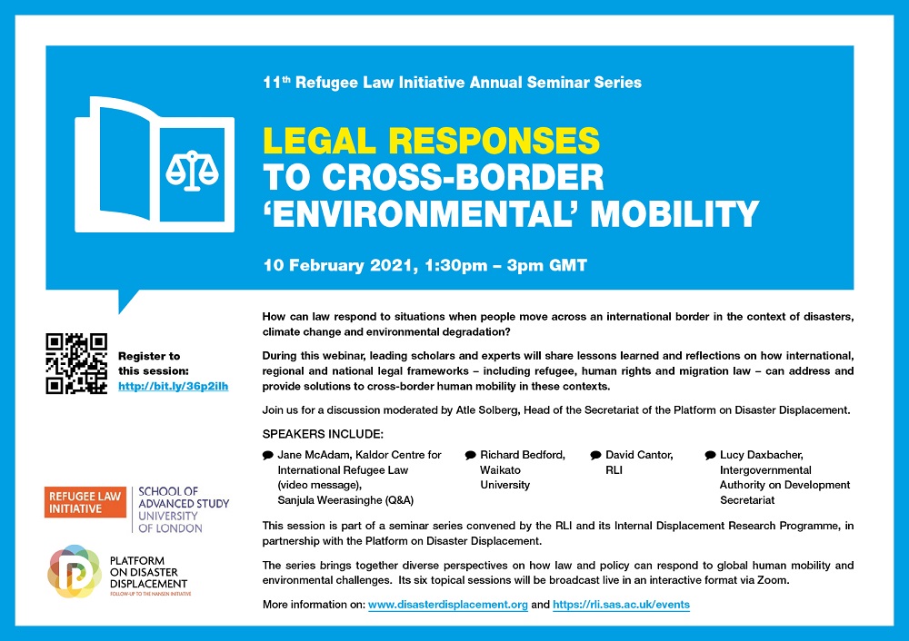 Webinar | Legal Response to Cross-Border ‘Environmental’ Mobility 