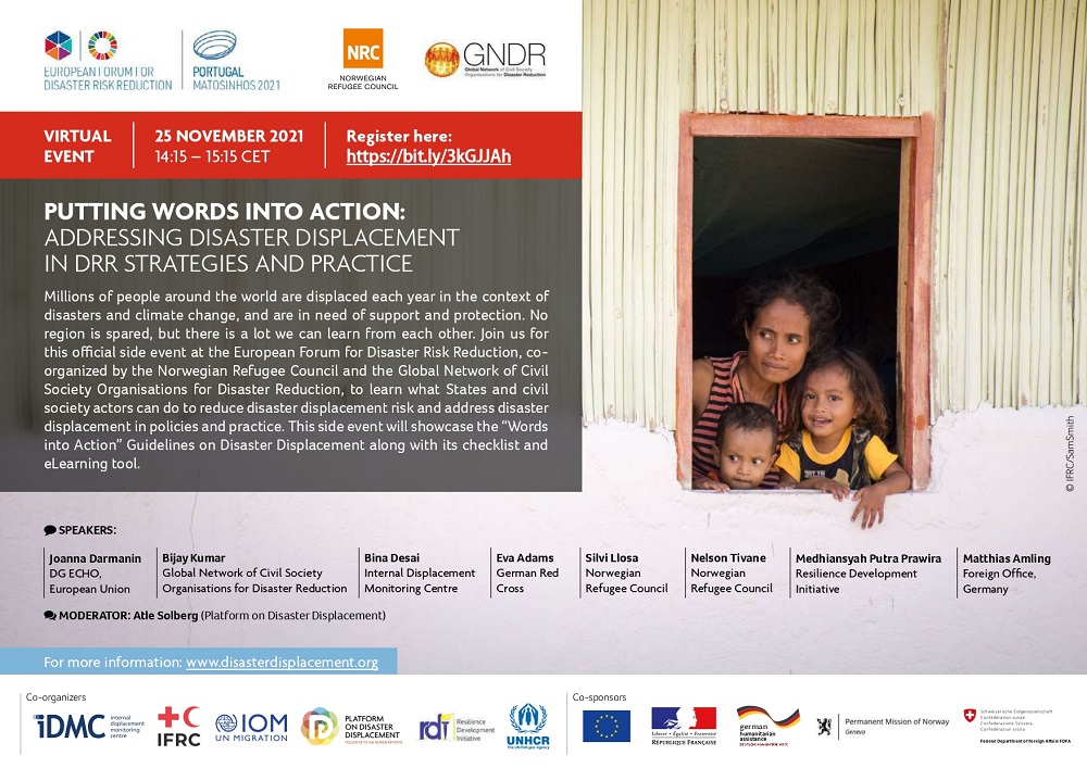 Virtual Event | Putting Words into Action – Addressing Disaster Displacement in DRR Strategies and Practice