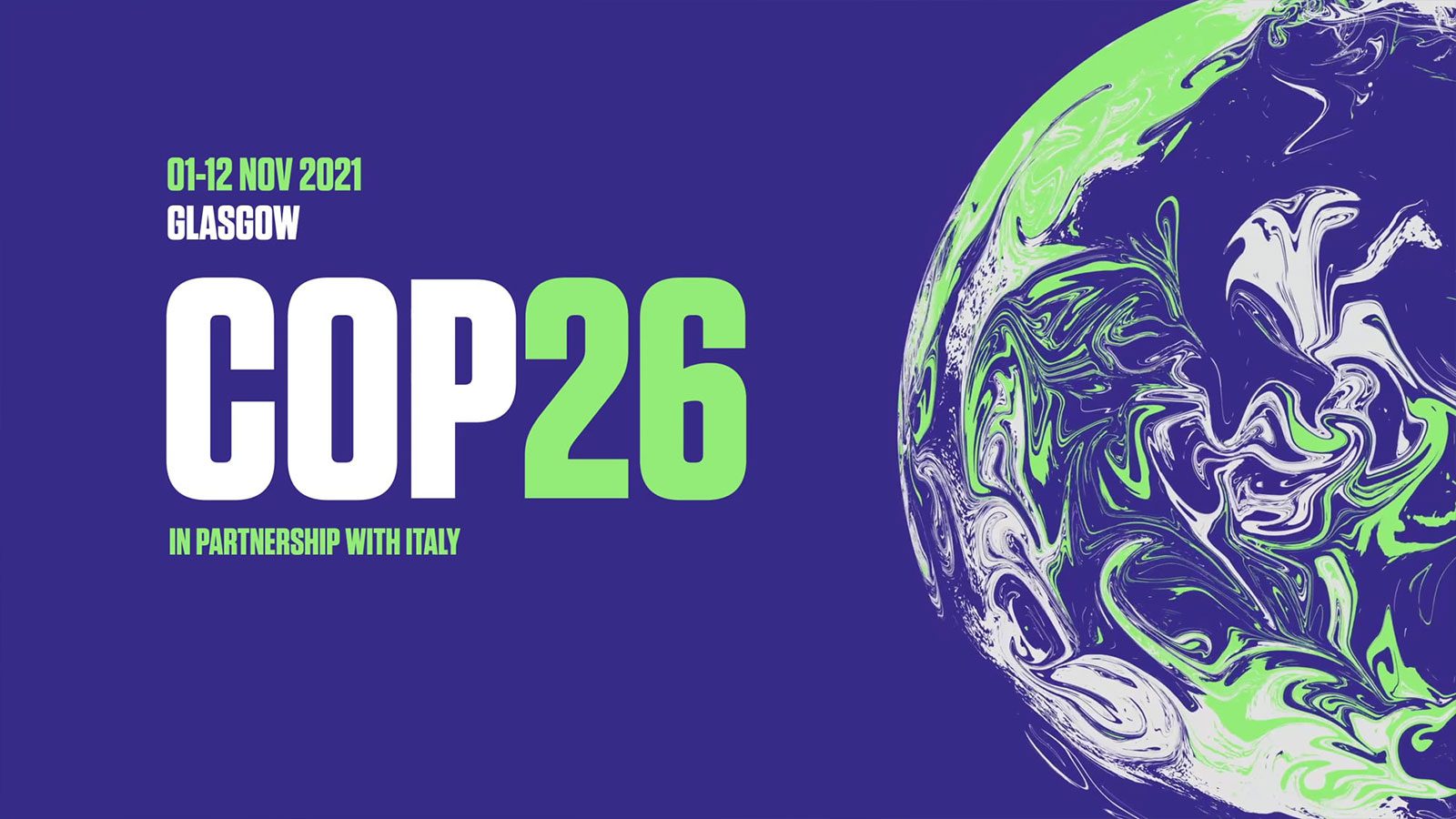 COP26 logo globe plus text