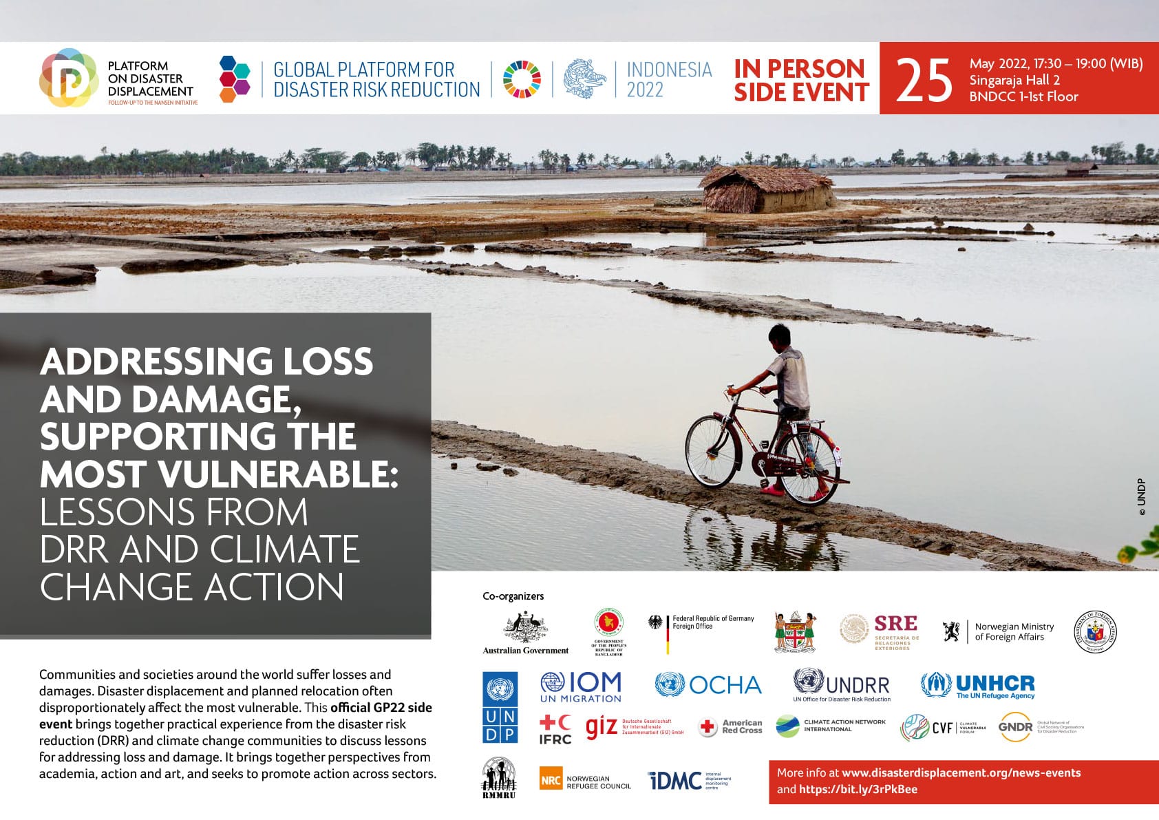 GP22 Hybrid Side Event | Addressing Loss and Damage, Supporting the Most Vulnerable: Lessons from Disaster Risk Reduction and Climate Change Action