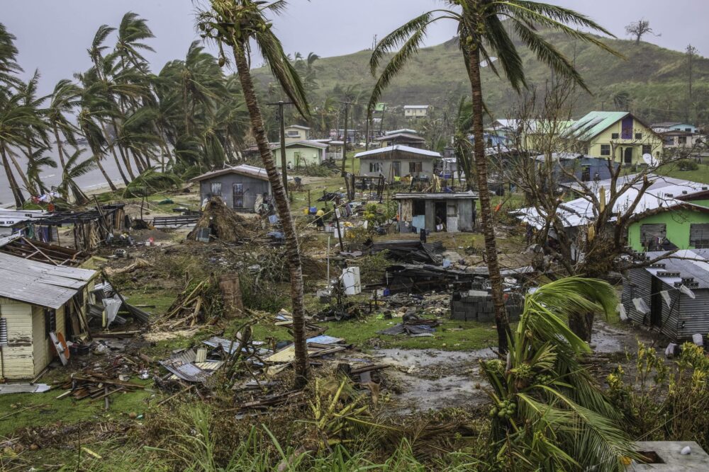 Rakiraki. Fiji, 2016. Cyclone Winston has left a trail of destruction across large parts of the Fiji archipelago. The Fiji Government estimates that almost 350,000 people living in the cyclone’s path – over one third of the country’s population – could have been affected by the category five storm. In some villages, 90 per cent of homes have been damaged or destroyed.