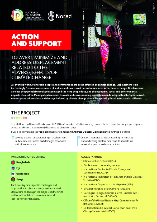 Project Fact Sheet – Action and Support to Avert, Minimize and Address Displacement Related to the Adverse Effects of Climate Change