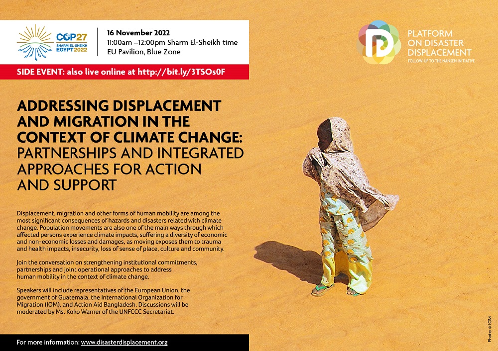 COP27 Side Event – Addressing Displacement and Migration in the Context of Climate Change