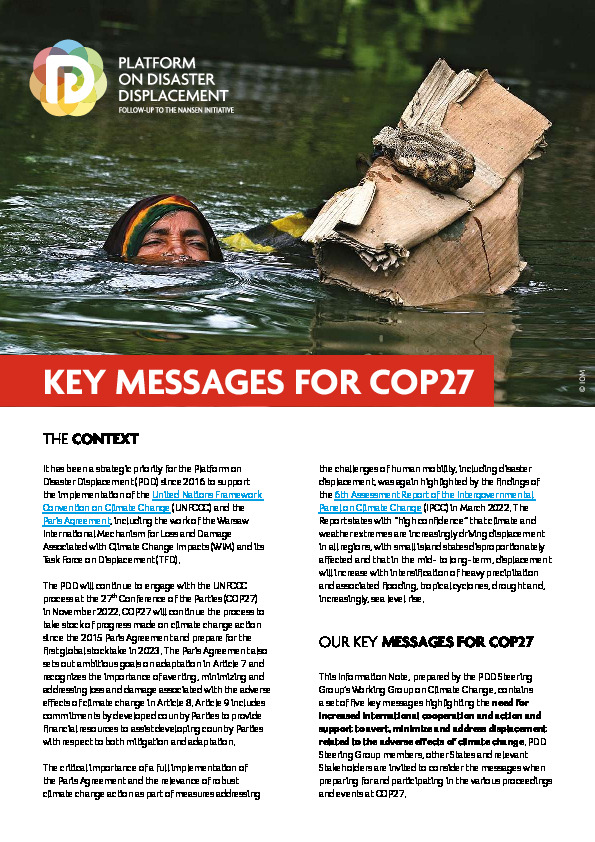 Key messages for COP27